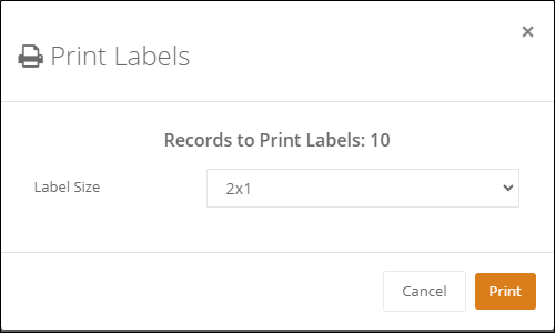 Print Labels dialog