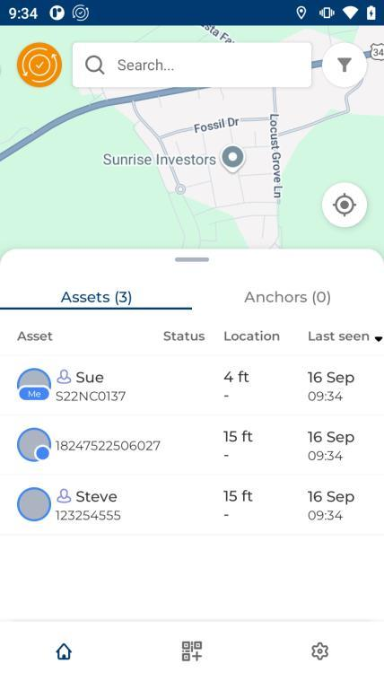 VeriMy asset list showing Assignee Names next to checked out Assets
